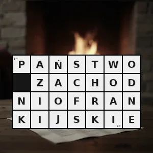 Rozwiązanie krzyżówki: zachodnia część terytorium zamieszkałego przez franków wydzielona na mocy traktatu z verdun w 843 roku - państwo zachodniofrankijskie | hasła, synonimy i podpowiedzi Hasło krzyżówkowe zachodnia część terytorium zamieszkałego przez franków wydzielona na mocy traktatu z verdun w 843 roku - państwo zachodniofrankijskie – rozwiązanie, synonimy, podpowiedzi i definicje krzyżówkowe